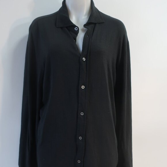 Mens Malo Black Button Down Linen Stretch Blend Shirt 58 US/XL - Picture 5 of 12